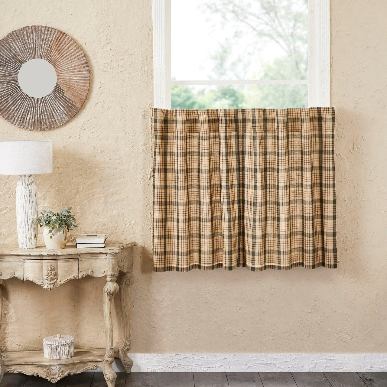 Cider Mill Plaid Tier Curtain Set of 2 L36xW36 VHC Brands - The Fox Decor
