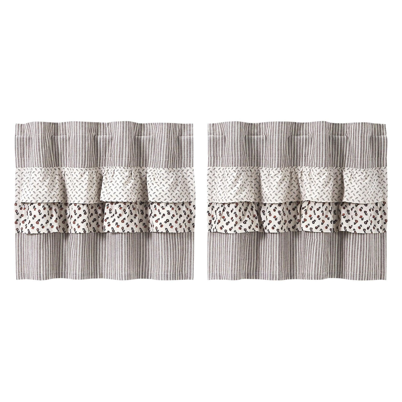 Florette Ruffled Tier Curtain Set of 2 L24xW36 VHC Brands - The Fox Decor