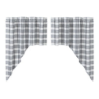 Sawyer Mill Black Plaid Swag Set of 2 36x36x16 VHC Brands - The Fox Decor