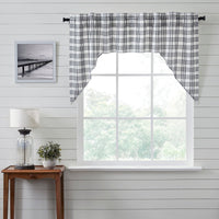 Sawyer Mill Black Plaid Swag Set of 2 36x36x16 VHC Brands - The Fox Decor