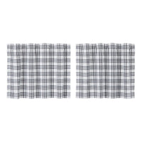 Sawyer Mill Black Plaid Tier Curtain Set of 2 L24xW36 VHC Brands - The Fox Decor
