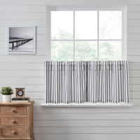 Sawyer Mill Black Ticking Stripe Tier Set of 2 L24xW36 VHC Brands - The Fox Decor
