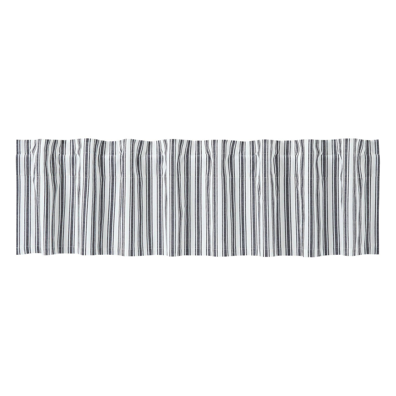Sawyer Mill Black Ticking Stripe Valance Curtain 16x72 VHC Brands - The Fox Decor
