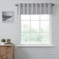 Sawyer Mill Black Ticking Stripe Valance Curtain 16x72 VHC Brands - The Fox Decor