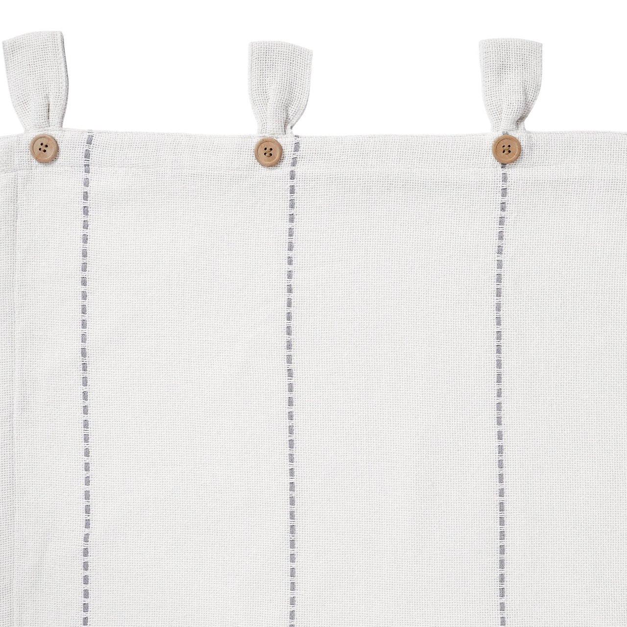 Stitched Burlap White Short Panel Curtain Set of 2 63x36 VHC Brands - The Fox Decor
