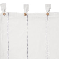 Stitched Burlap White Short Panel Curtain Set of 2 63x36 VHC Brands - The Fox Decor
