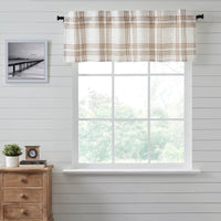 Wheat Plaid Valance Curtain 19x60 VHC Brands - The Fox Decor