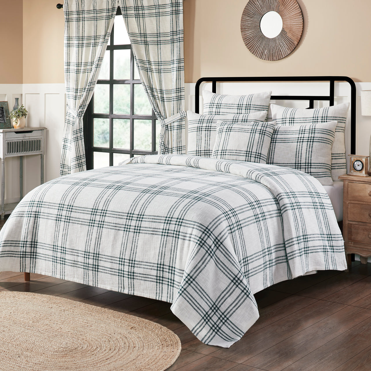 Pine Grove Plaid Queen Coverlet 94x94 VHC Brands
