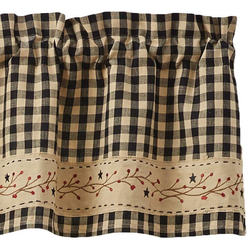 Berry Gingham Valance - Border Park Designs - The Fox Decor