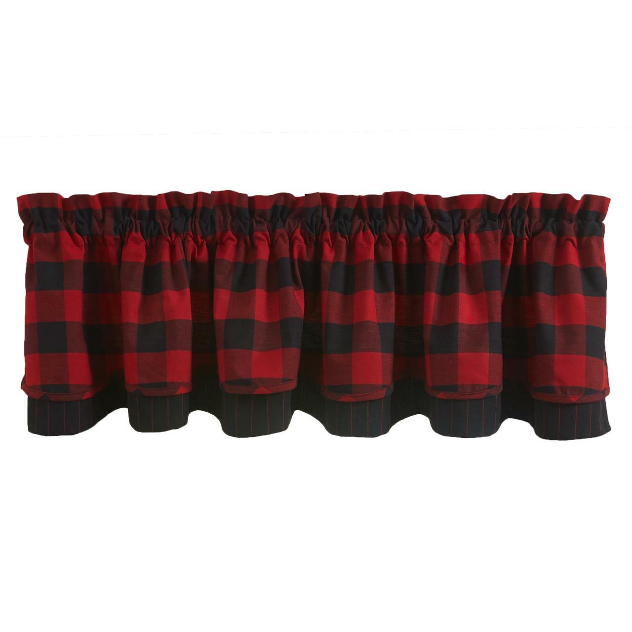 Buffalo Check Valance - Lined Layered Park Designs - The Fox Decor