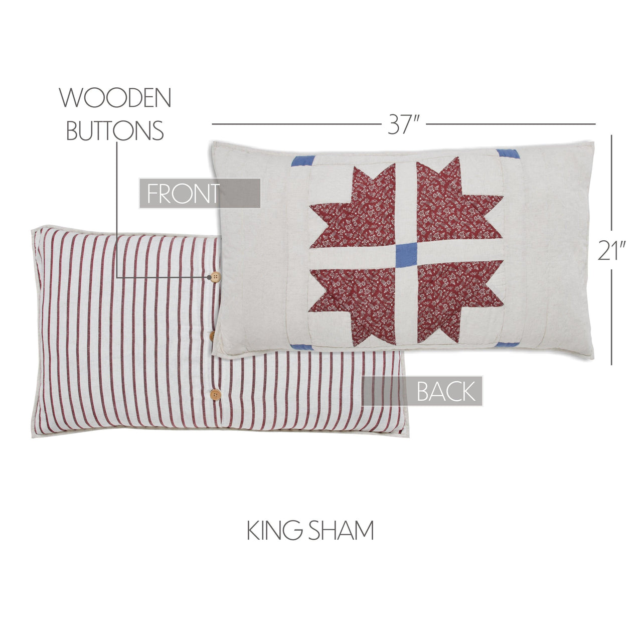 Celebration King Sham 21x37 VHC Brands - The Fox Decor