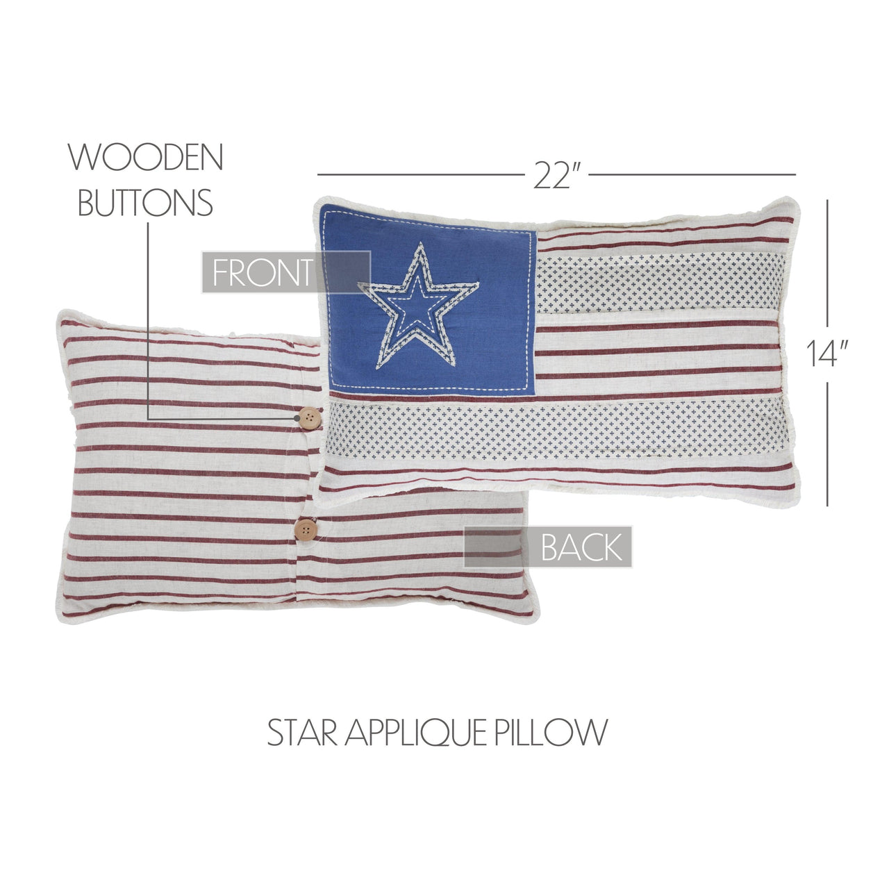 Celebration Patchwork Flag Pillow 14x22 VHC Brands - The Fox Decor