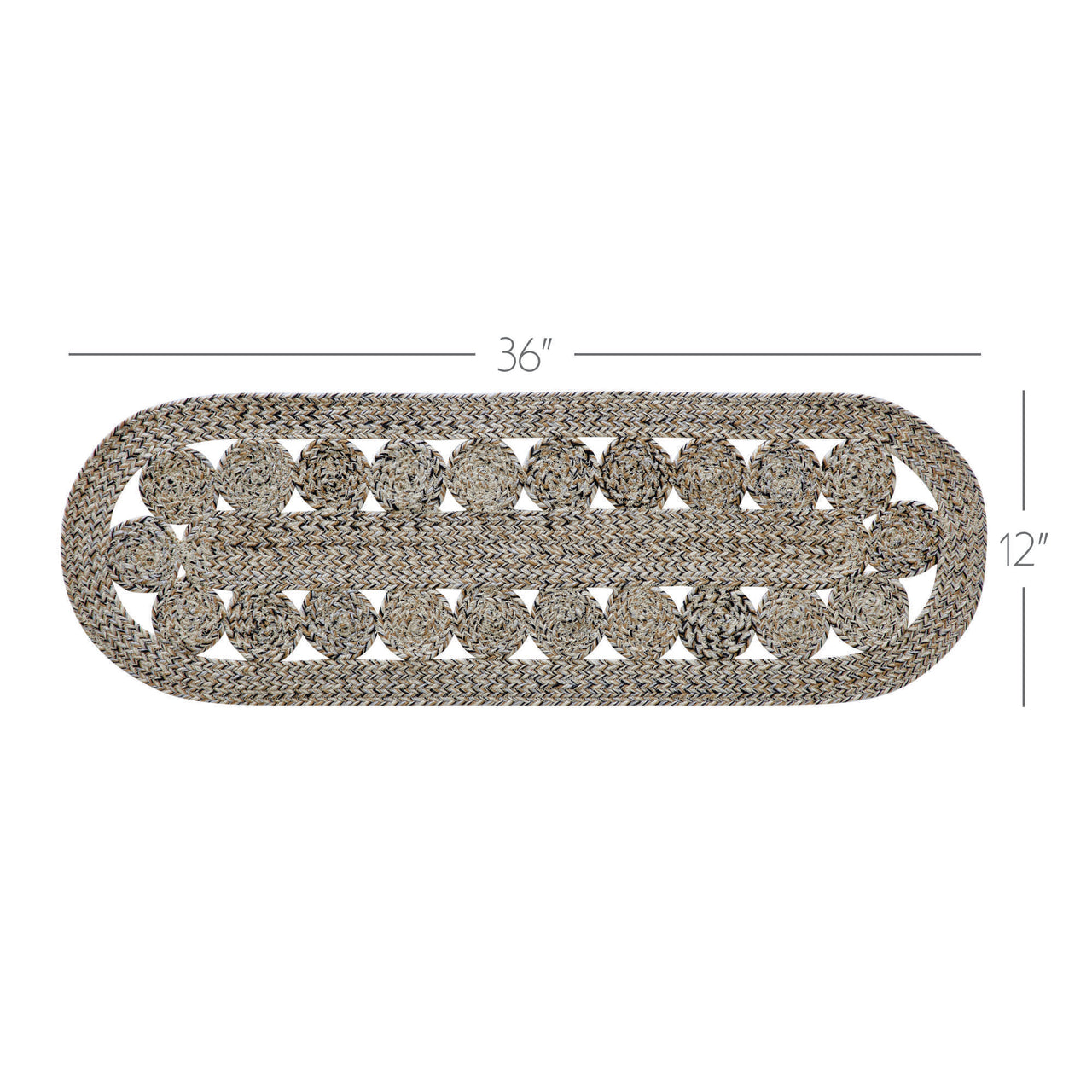 Celeste Blended Pebble Indoor/Outdoor Oval Braided Table Runner 12"x36" VHC Brands - The Fox Decor