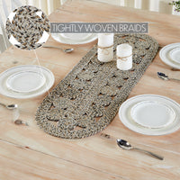 Celeste Blended Pebble Indoor/Outdoor Oval Braided Table Runner 12