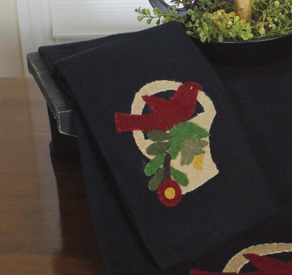 Bird in Basket Black Towel ETGP1012 - The Fox Decor
