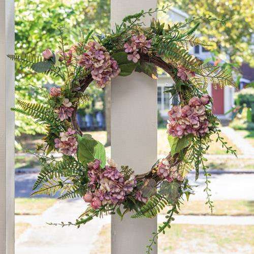 Mauve Hydrangea Wreath, 22" - The Fox Decor