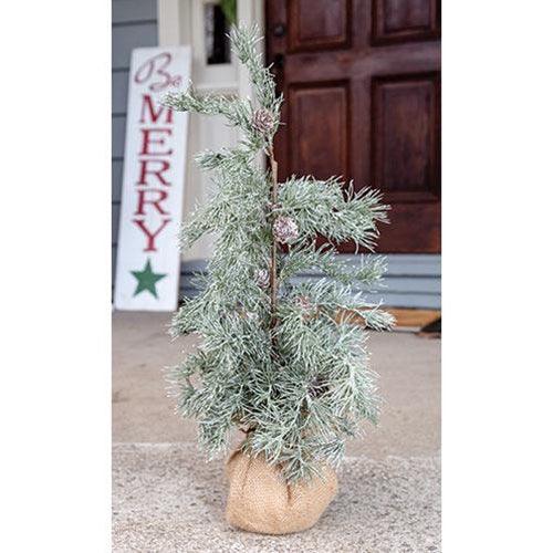 Weeping Pine Tree w/Burlap Base, 22" - The Fox Decor