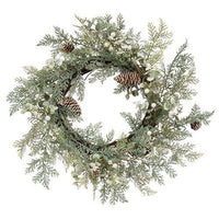 Icy Pine, Boxwood, White Berry, & Pinecone Wreath - The Fox Decor