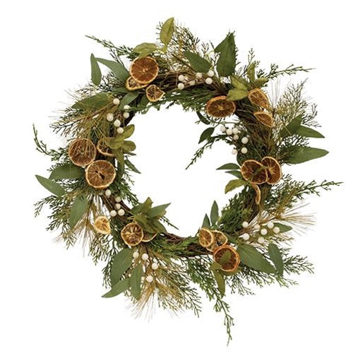 Holiday Orange Wreath, 20" - The Fox Decor
