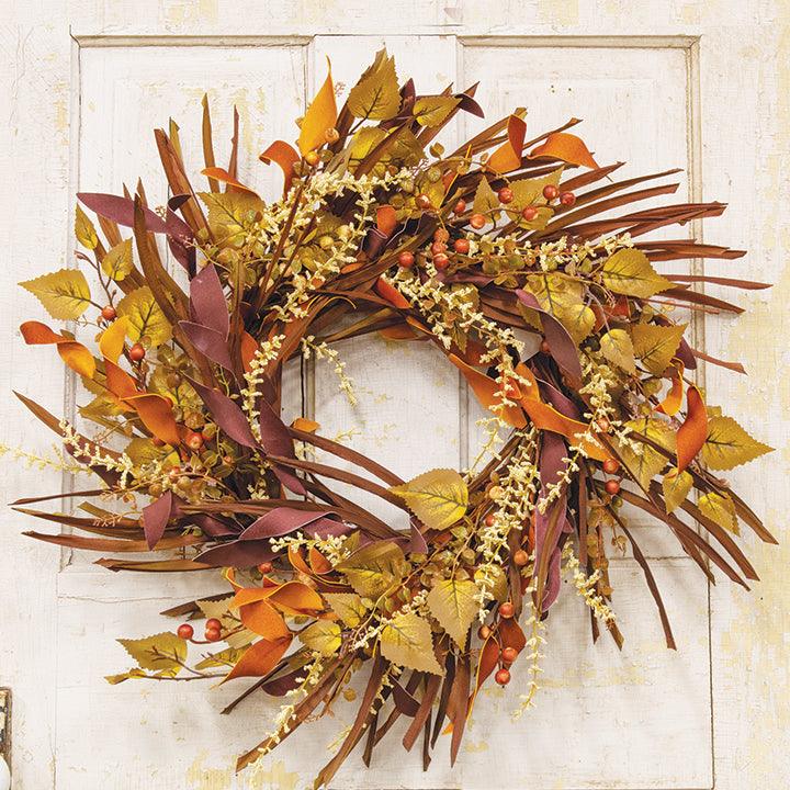 Long Leaf Fall Grass & Berry Wreath - The Fox Decor