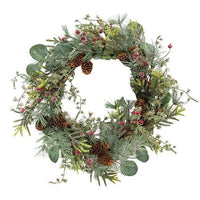 Icy Bristle Pine & Berry Wreath, 24