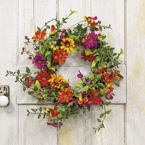 Summer Wildflower Twig Wreath, 24" - The Fox Decor