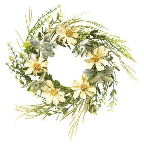 Rustic White Daisy Candle Ring, 4.5" - The Fox Decor