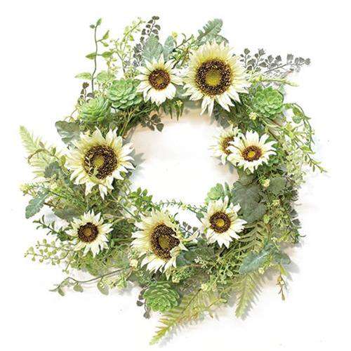 Sunwashed Succulent Wreath, 24" - The Fox Decor