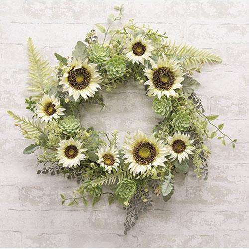 Sunwashed Succulent Wreath, 24" - The Fox Decor