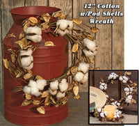Cotton Wreath w/Shells, 12