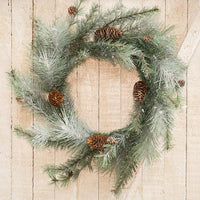 Icy Glittered Needle Pine Wreath - The Fox Decor