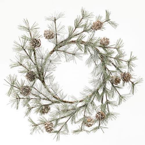 Vintage Glitter Birchcone Pine Wreath, 14" - The Fox Decor