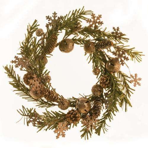 Rusty Glitter Bell & Snowflake Pine Wreath - The Fox Decor