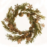 Rusty Glitter Bell & Snowflake Pine Wreath - The Fox Decor