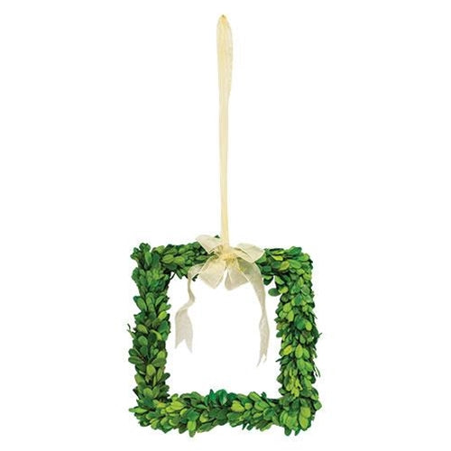 Preserved Boxwood Square Wreath, 10" - The Fox Decor