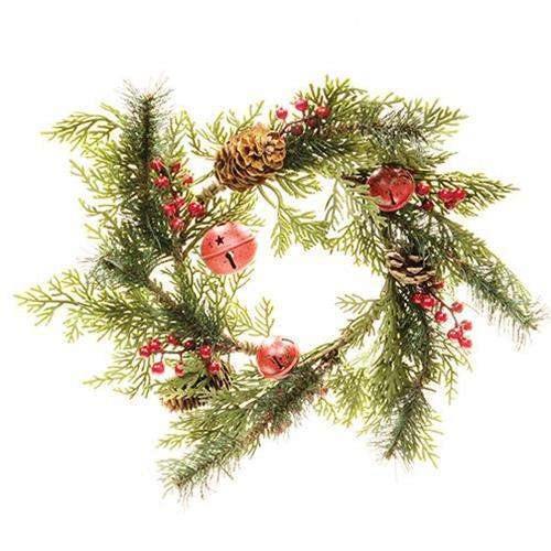 Jingle Pine Candle Ring 6.5" - The Fox Decor