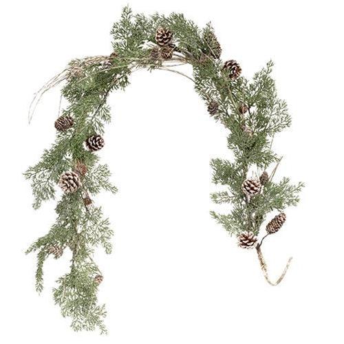 Birch Tipped Cedar Garland, 5ft - The Fox Decor