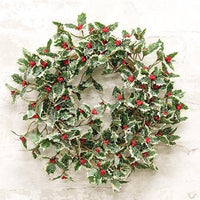 Snow Dusted Holly Candle Ring, 6