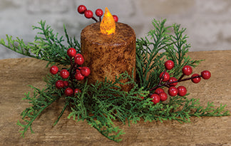 Red Cedar Berries Ring, 2" - The Fox Decor