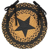 Black Star Braided Chair Pad Set of 4 - The Fox Decor