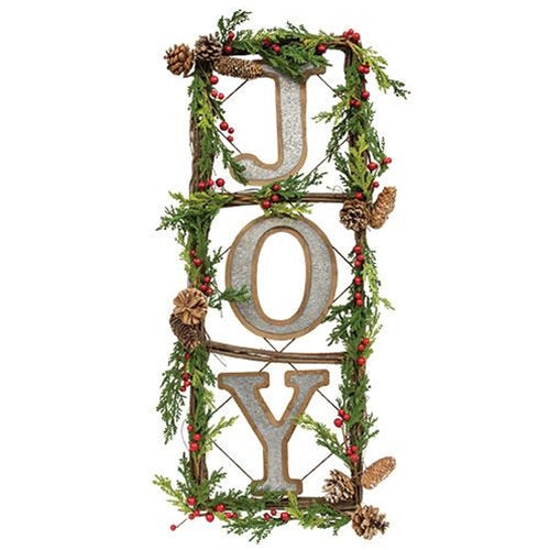 Grapevine & Pine "Joy" Door Sign - The Fox Decor
