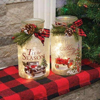 2/set Lighted Frosted Glass Holiday Vehicle Bottle - The Fox Decor