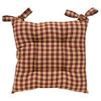 Burgundy Check Chair Pad Set of 4 - The Fox Decor