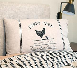 Sunny Feed Farmhouse Stripe King Pillow Sham - The Fox Decor