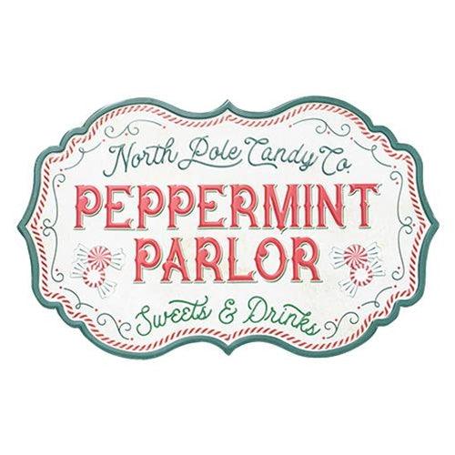 Peppermint Parlor Metal Sign - The Fox Decor