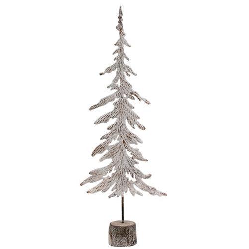 Large White Washed Metal Christmas Tree - The Fox Decor