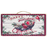 Thumbnail for Happy Holidays Sleigh Hanging Sign