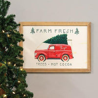 Village Toys Farm Fresh Christmas Trees Wood Sign - The Fox Decor