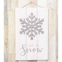 Sparkle Snowflake Let It Snow Pallet Sign - The Fox Decor