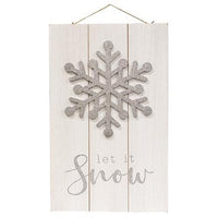Sparkle Snowflake Let It Snow Pallet Sign - The Fox Decor
